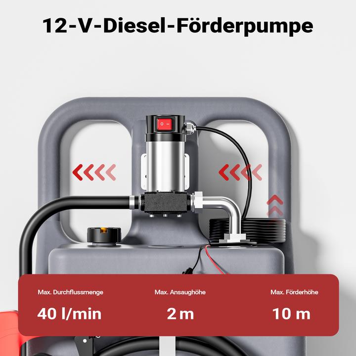 Actual product image Wiltec 120l mobile tank system 12V pump fuel tank diesel filling station