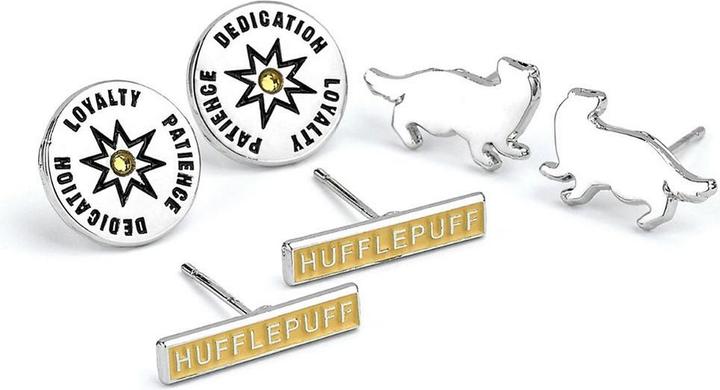 Hufflepuff Ohrring Set Versilbert 3Erpack (3% Kupfer, 4% Aluminium, 93% Zink)
