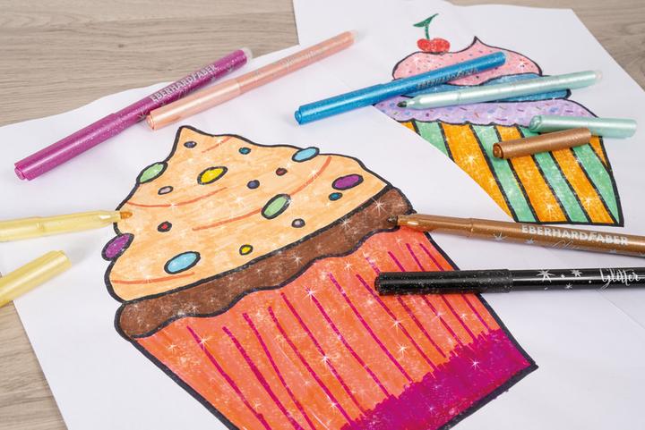 Immagine prodotto EberhardFaber Penna in fibra Glitter (Multicolore, 16 x)