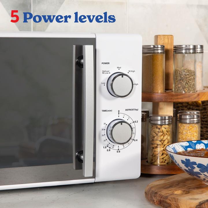 Produktbild Russell Hobbs RHM2060 – Manuelle Mikrowelle, 20 L, Weiss (CH-Stecker, 20 l)