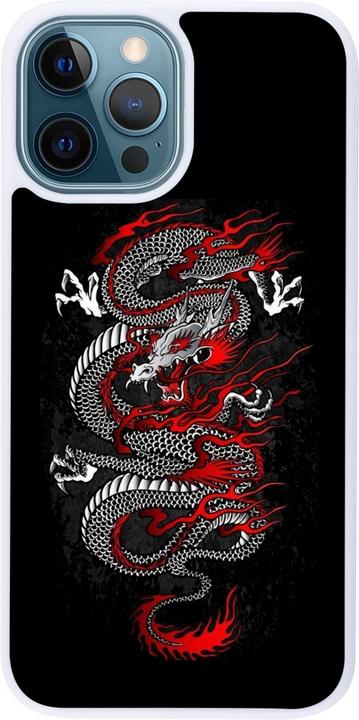 Image du produit PhoneLook Coque Silicone rigide blanc Japanese style Dragon Tattoo Red Black (Apple iPhone 12)