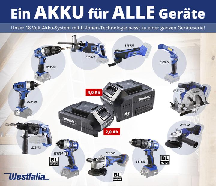 Produktbild Westfalia Akku Schlagschrauber ASS118 18 Volt Li-Ion inklusive Akku 1,5 Ah und Ladegerät 2,4 Ah