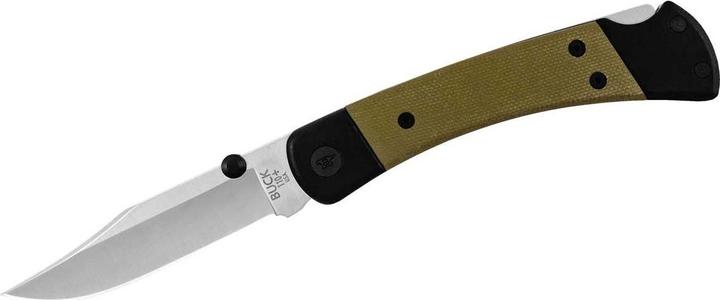 Buck 110 HUNTER SPORT, S30V steel, stainless, Back Lock, Aluminium- Micarta handle scales, Tip Up Tas (9.50 cm)