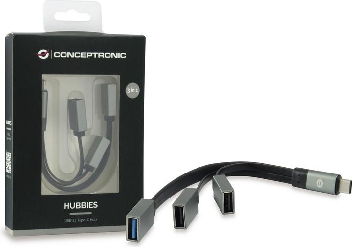 Produktbild Conceptronic Hubbies (USB-C, 3 Ports)