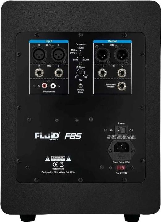 Image du produit Fluid Audio F8S - Aktywny 8 subwoofer kompaktowy (Subwoofer actif, 1 pièce, 1x 200 W)