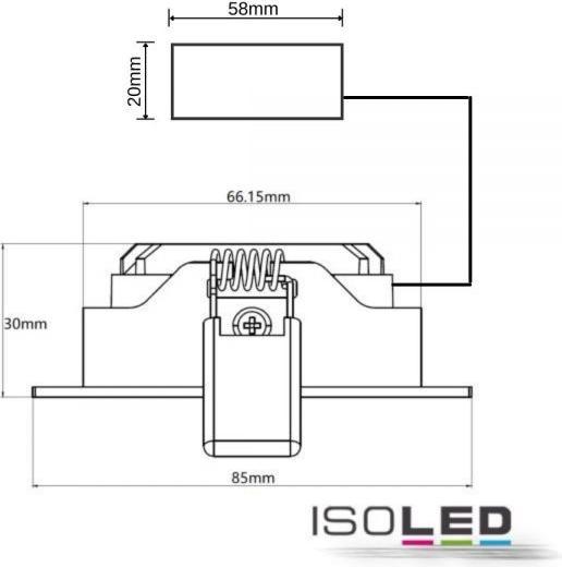 Produktbild Isoled LED Einbauleuchte Slim68 9W weiss eckig dimmbar Dim-To-Warm (700 lm)