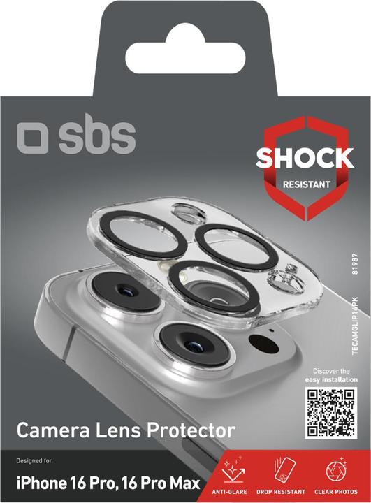 Actual product image SBS Camera lens protector (1 Piece, Apple iPhone 16 Pro Max, Apple iPhone 16 Pro)