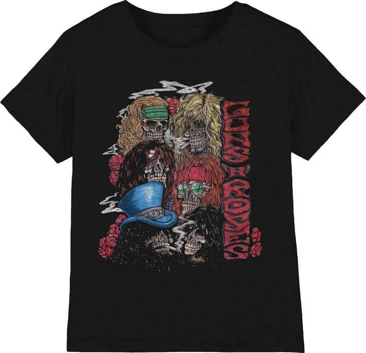 Actual product image Guns N Roses Unisex Adult Stacked Skulls T-Shirt (XXL)