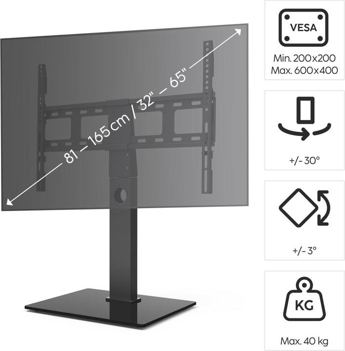 Actual product image Hama TV-Standfuss (Universal, 65", 40 kg)