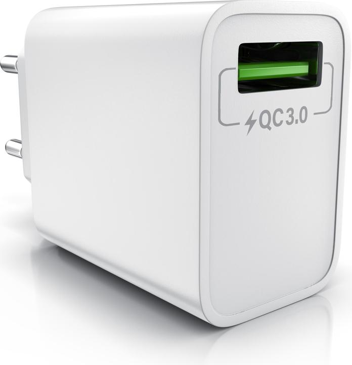 Actual product image Aplic USB charger 18W Quick Charge 3.0, fast charging function, for smartphones, tablets, white (18 W)