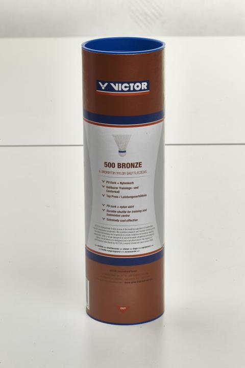 Actual product image Victor tube of 6 badminton shuttlecocks nylon 500