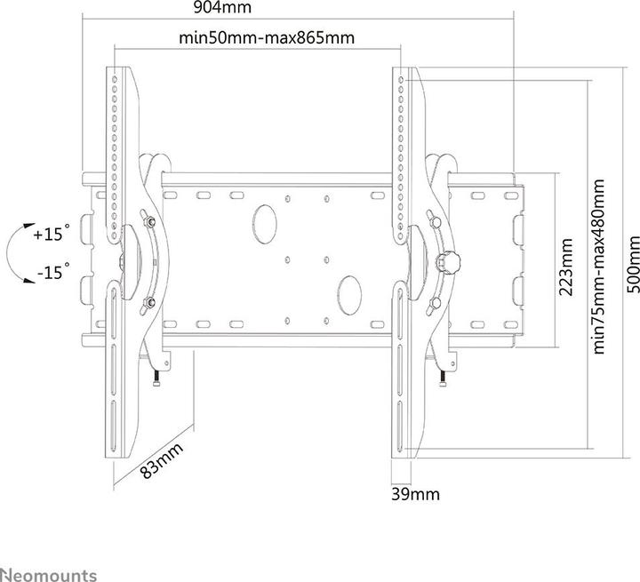 Actual product image Neomounts TV wall mount flat screen wall mount (Wall, 85", 100 kg)