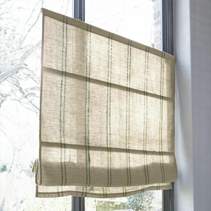 Produktbild Loberon Faltrollo Fides leinen/grün (120 x 100 cm)