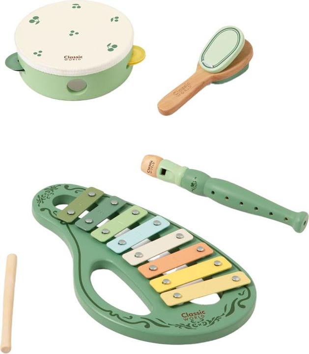 Immagine prodotto Classic World Vintage-Musikinstrumenten-Set aus Holz, 5-teilig.