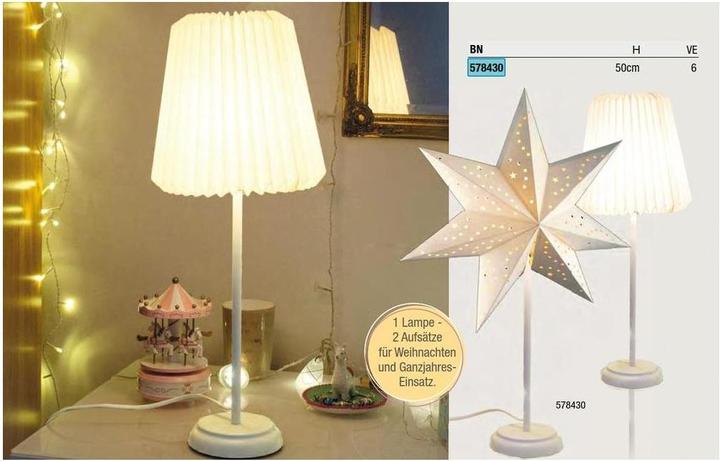Actual product image Hellum Table lamp with interchangeable shade Christmas paper star order design paper lampshade, white