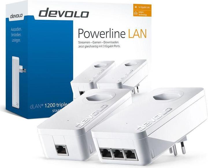 Image du produit Devolo dLAN 1200 triple+ : Kit de démarrage (1200 Mbit/s)