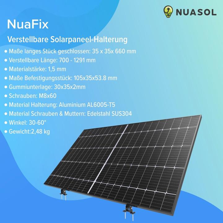 Immagine prodotto Nuasol Staffa regolabile (Materiale di montaggio del sistema solare)