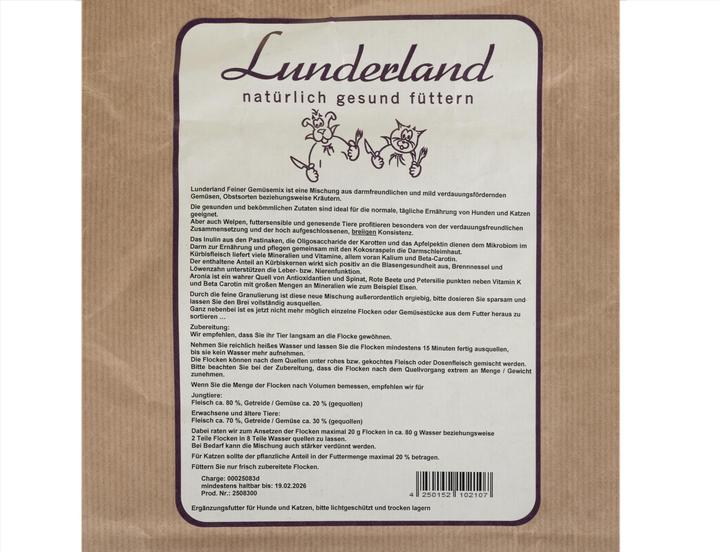 Produktbild Lunderland Gemüsemix fein 5 kg, Nahrungsergänzungstyp: Getrocknet (1 Stk., 5000 g)