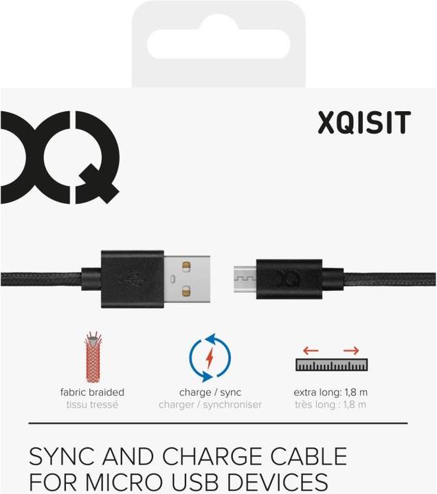 Actual product image Xqisit microUSB (1.80 m, USB 2.0)