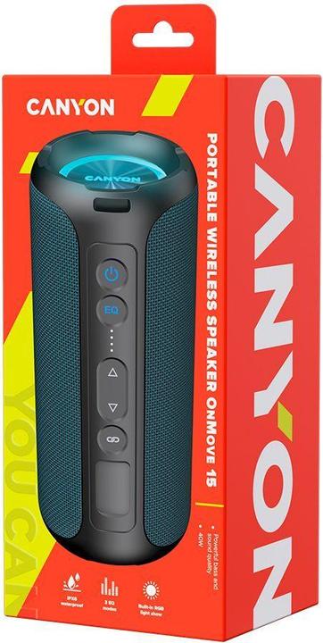 Immagine prodotto Canyon Głośnik mobilny OnMove 15W EQ TWS AUX Ciemny niebieski (6 h, Senza fonte di alimentazione esterna)