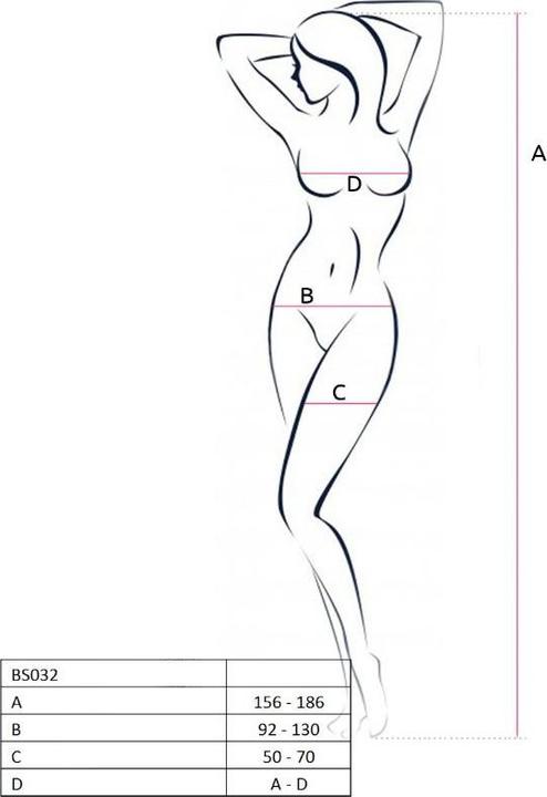 Productafbeelding Passion Vrouw Bs032 Bodystocking Rood één Maat (Eén maat voor iedereen)
