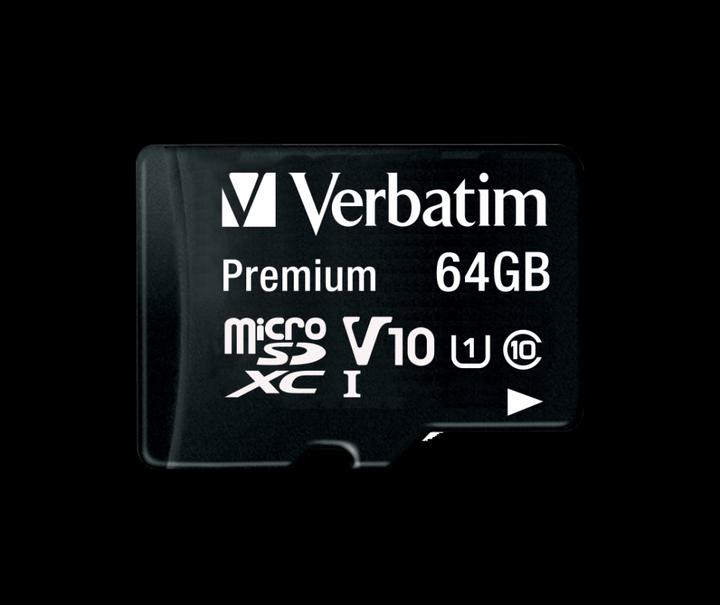 Image du produit Verbatim Carte Micro SDXC de classe 10 (64 Go, microSDXC, U1, UHS-I)