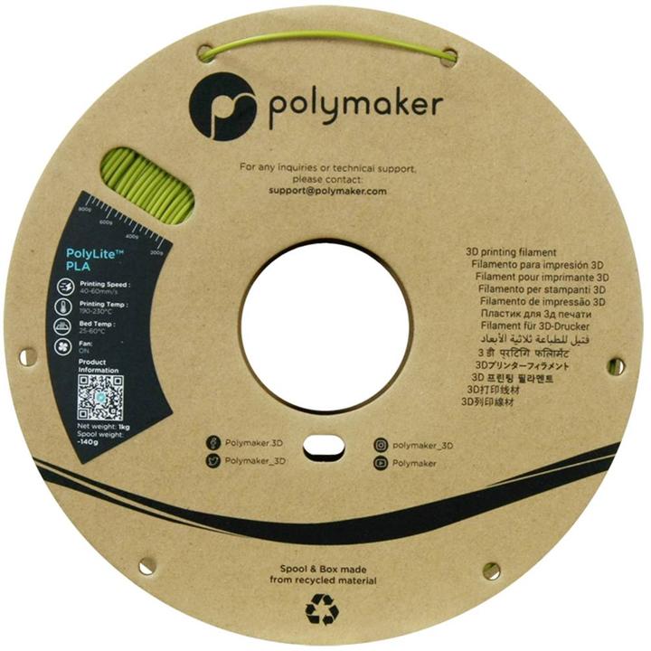 Actual product image Polymaker PolyLite PLA (PLA, 1.75 mm, 1000 g, Green)