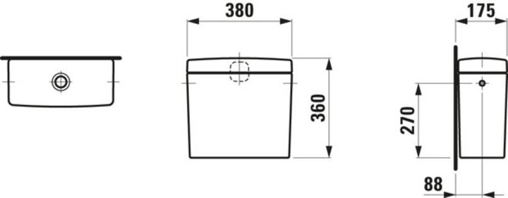 Actual product image Laufen PRO cistern, 2-quantity flushing, 6 L, water connection on the side, white, H826952