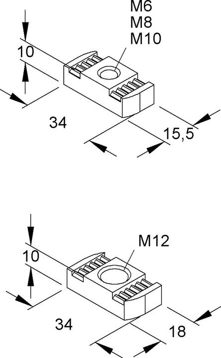 Image du produit Niedax Écrou coulissant (M8)