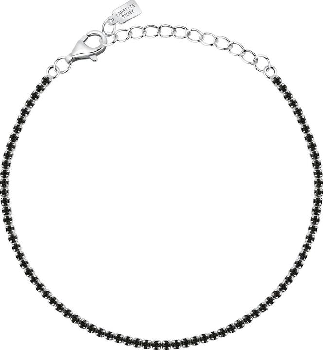 La Petite Story - Silver tennis bracelet with black zircons Silver LPS05AWV66 (19 cm, Silber 925)