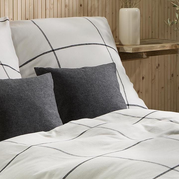 Immagine prodotto Fleuresse biancheria da letto in flanella fine tessuta Lech Cork nero bianco (Set di biancheria da letto, 135x200 cm + 80x80 cm)