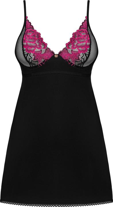 Produktbild Obsessive Rosenty Babydoll & String Schwarz/Lila (XS, S)