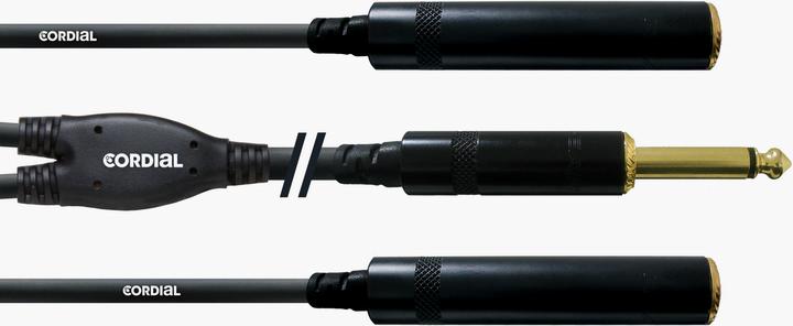 Image du produit Cordial CFY 0,3 PGG - Câble Y 6,3 mm mono jack - 2x 6,3 mm mono jack (0.30 m, jack 6.3mm)
