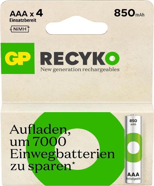 Actual product image GP Batteries Rechargeable batteries others (4 pcs., AAA, 850 mAh)