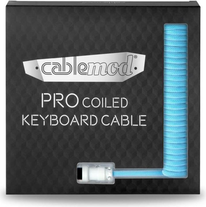 Actual product image CableMod Pro Coiled Keyboard Cable USB-C to USB Type A, Blueberry Cheesecake (1.50 m, USB 2.0)