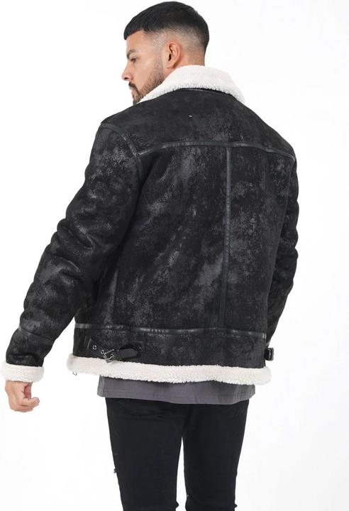 Actual product image Sixth June faux shearling reversible leather jacket (L)