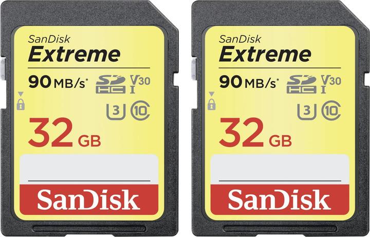 Immagine prodotto SanDisk Extreme SDHC U3 2-Pack (32 GB, SDHC, U3, UHS-I)