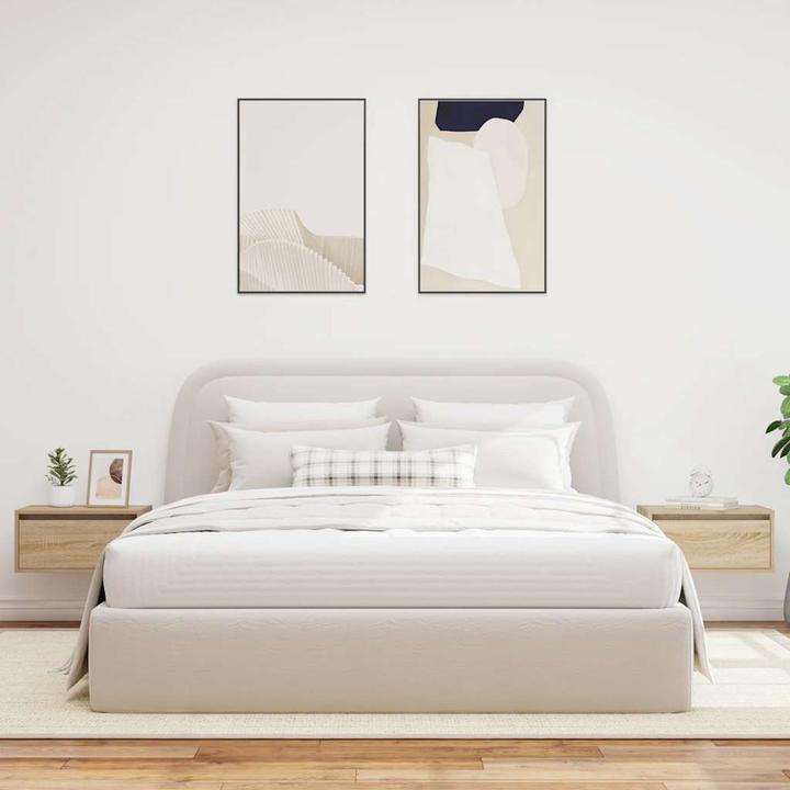 Immagine prodotto VidaXL Comodini a parete con luci LED 2 pezzi armadio in rovere Sonoma