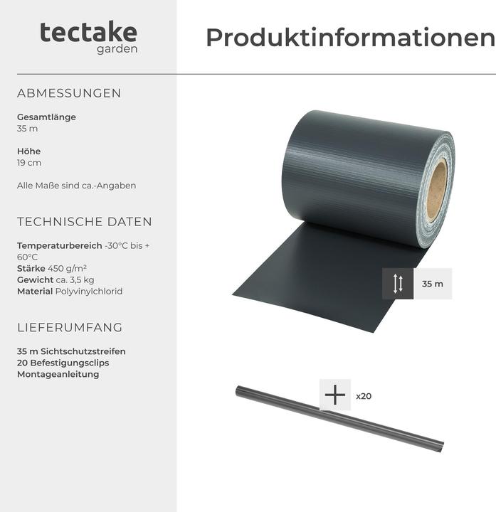 Produktbild tectake Sichtschutzfolie (3500 cm)