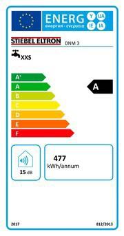 Energie-Label Stiebel Eltron DNM 3 Mini Durchlauferhitzer nur fürs Handwaschbecken, 3,5 kW, mit Stecker, drucklos, VDE