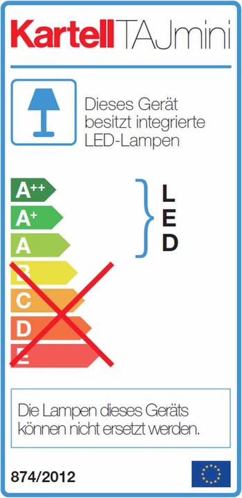 Label énergétique Kartell Taj Mini Luminaire de table LED (298 lm)