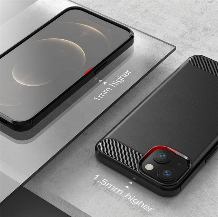 Actual product image Screenguard Carbon Brushed Soft TPU Case (Apple iPhone 13)