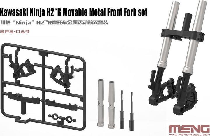 Actual product image Meng-Model Kawasaki Ninja H2(TM)R Movable Metal Front Fork Set