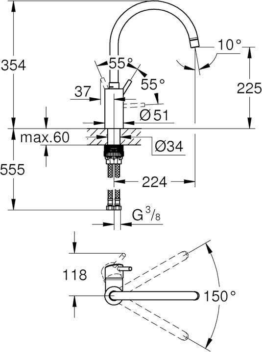 Produktbild Grohe 32661DC3 Badarmatur
