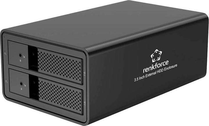 Actual product image Renkforce RF-6647596 8.9 cm (3.5 Zoll) Festplattengehäuse 2 Bay 3.5 Zoll USB-A ( (3.5")