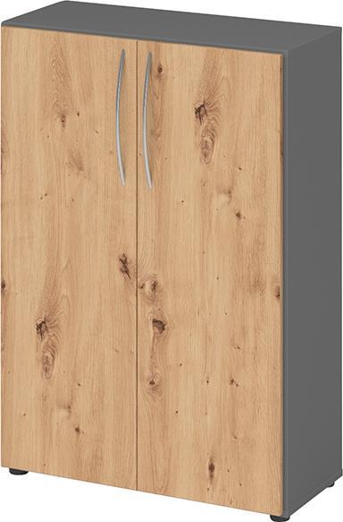 Hammerbacher Schrank 3OH 34,6cm tief BM Graphit/Asteiche