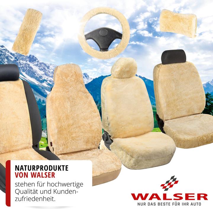 Image du produit Walser Oreiller de cou Mila en peau d'agneau, oreiller de cou voiture, oreiller de voyage en peau d'agneau