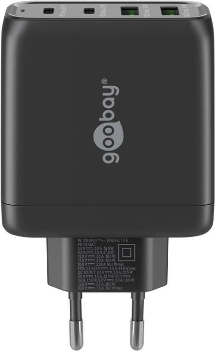 Actual product image Goobay USB multiport fast charger with GaN technology (65 W)