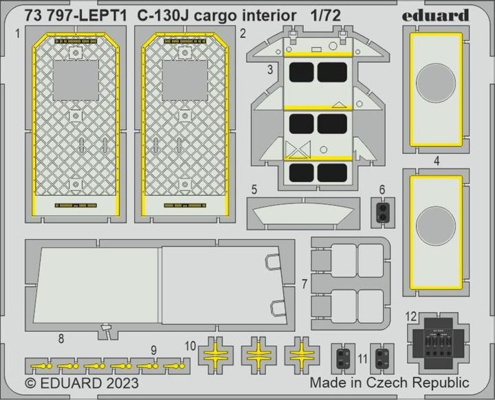 Actual product image Eduard C-130J cargo interior 1/72 ZVEZDA
