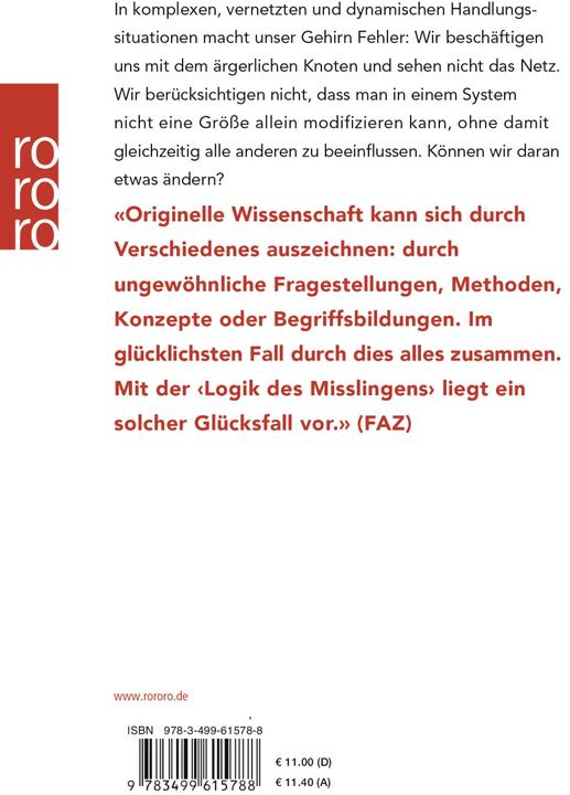 Produktbild Die Logik des Misslingens (Deutsch, Dietrich Dörner, 2003)
